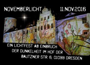 Flyer Bautzner Str. 6 Novemberlicht Veranstaltung Caludia Reh Muenchen
